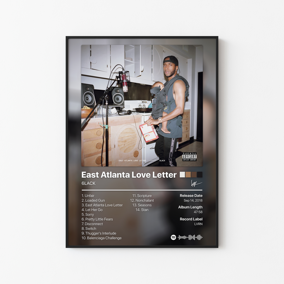 6LACK East Atlanta Love Letter Album Poster