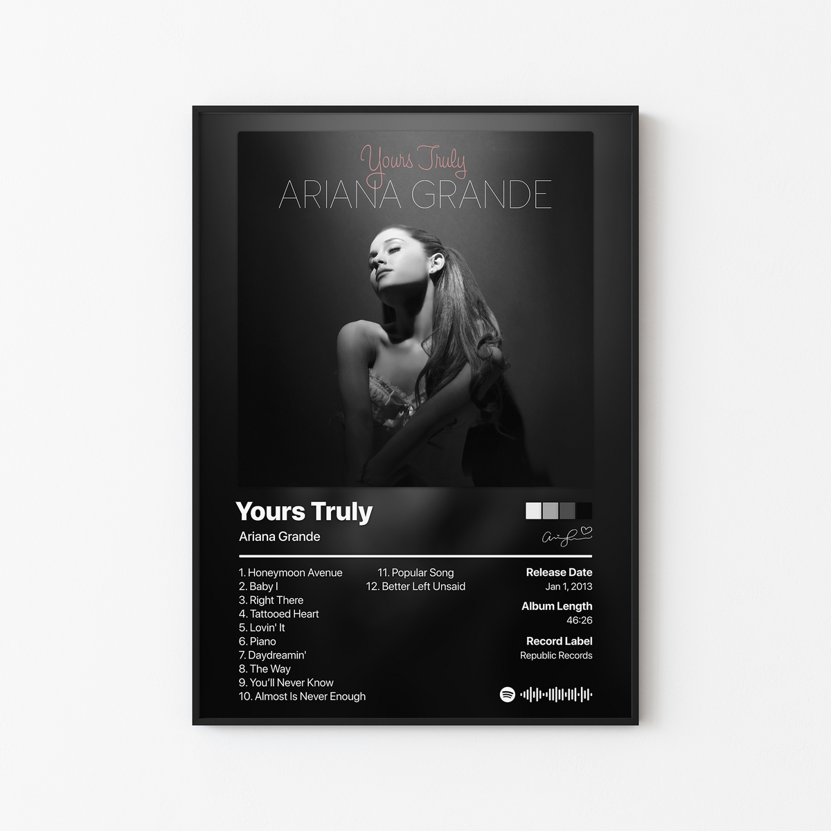 Ariana Grande Yours Truly Album Poster