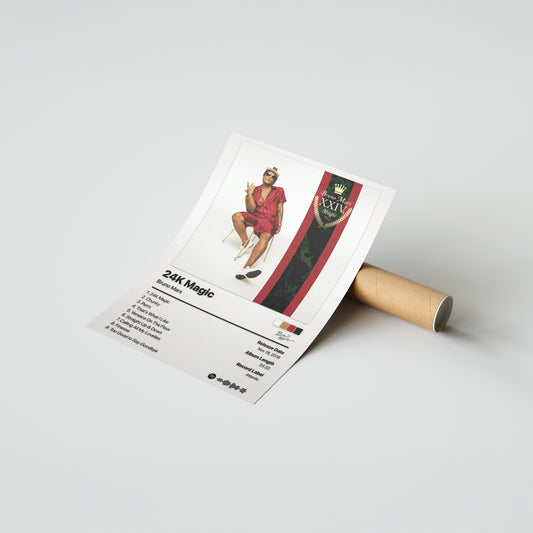Bruno Mars 24K Magic Album Poster
