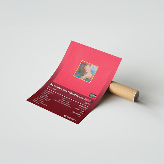 Kanye West My Beautiful Dark Twisted Fantasy Album Poster