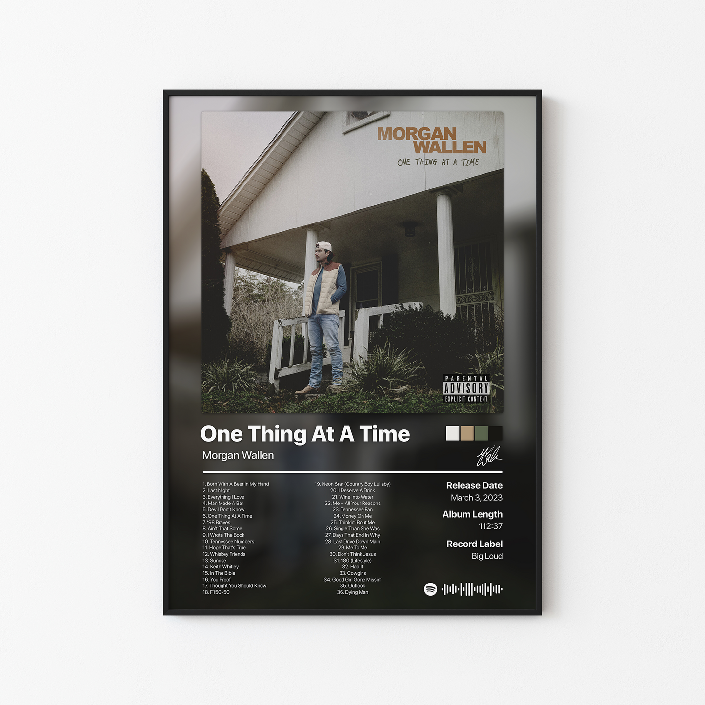 Morgan Wallen One Thing At A Time Album Poster