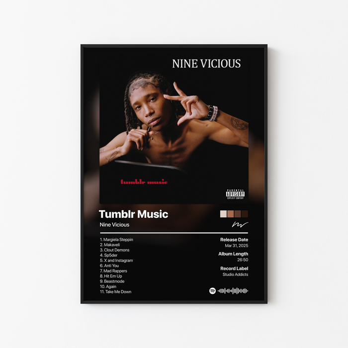 Nine Vicious Tumblr Music Album Poster