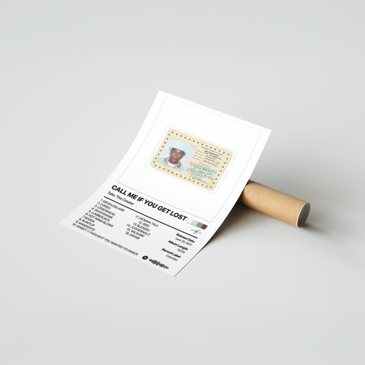 Tyler, The Creator CALL ME IF YOU GET LOST Album Poster