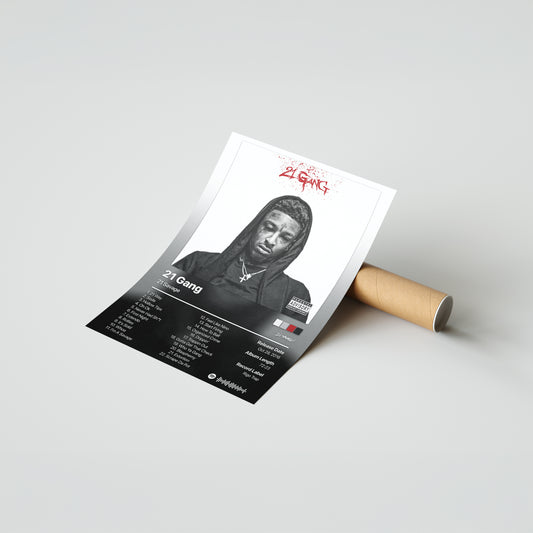 21 Savage 21 Gang Album Poster