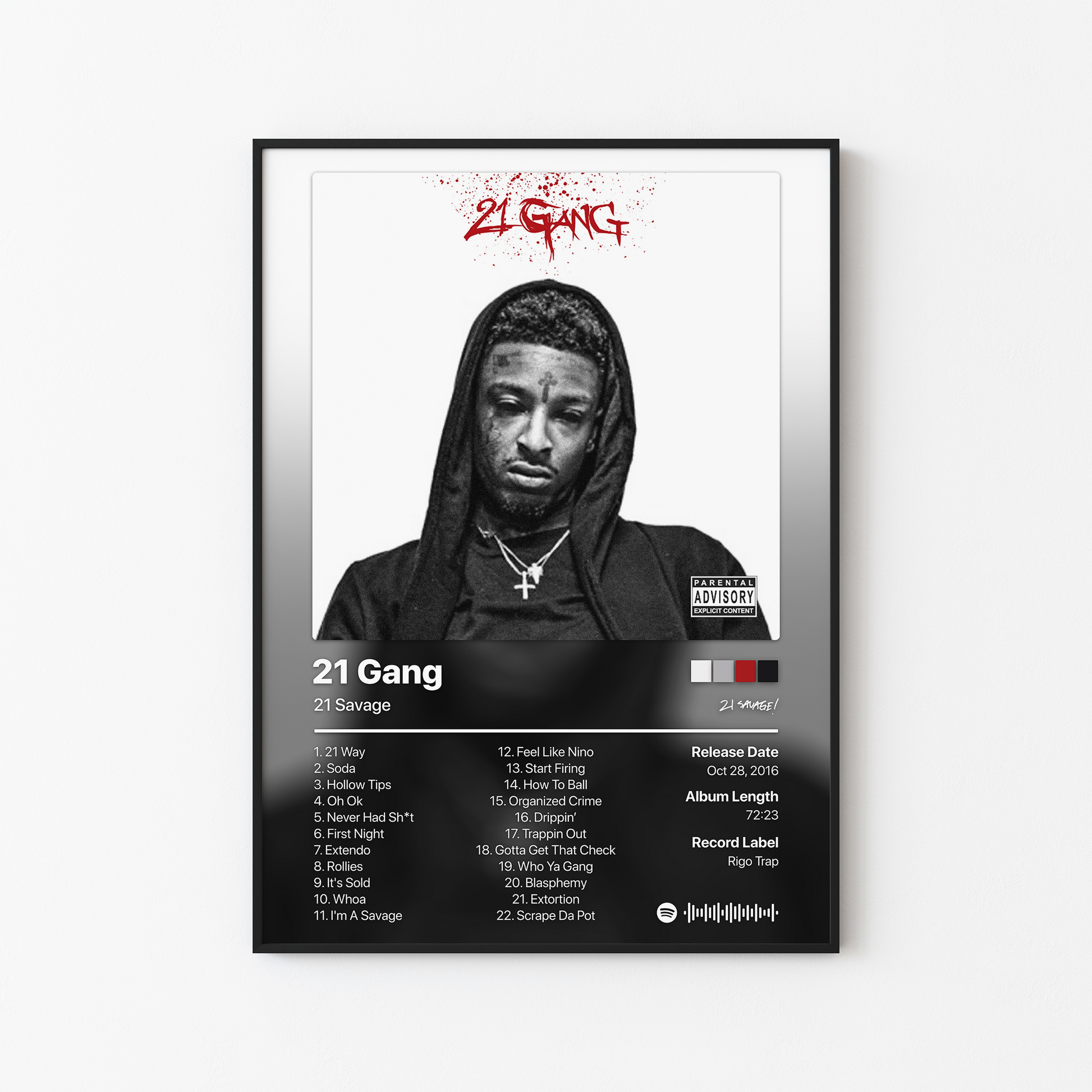 21 Savage 21 Gang Album Poster