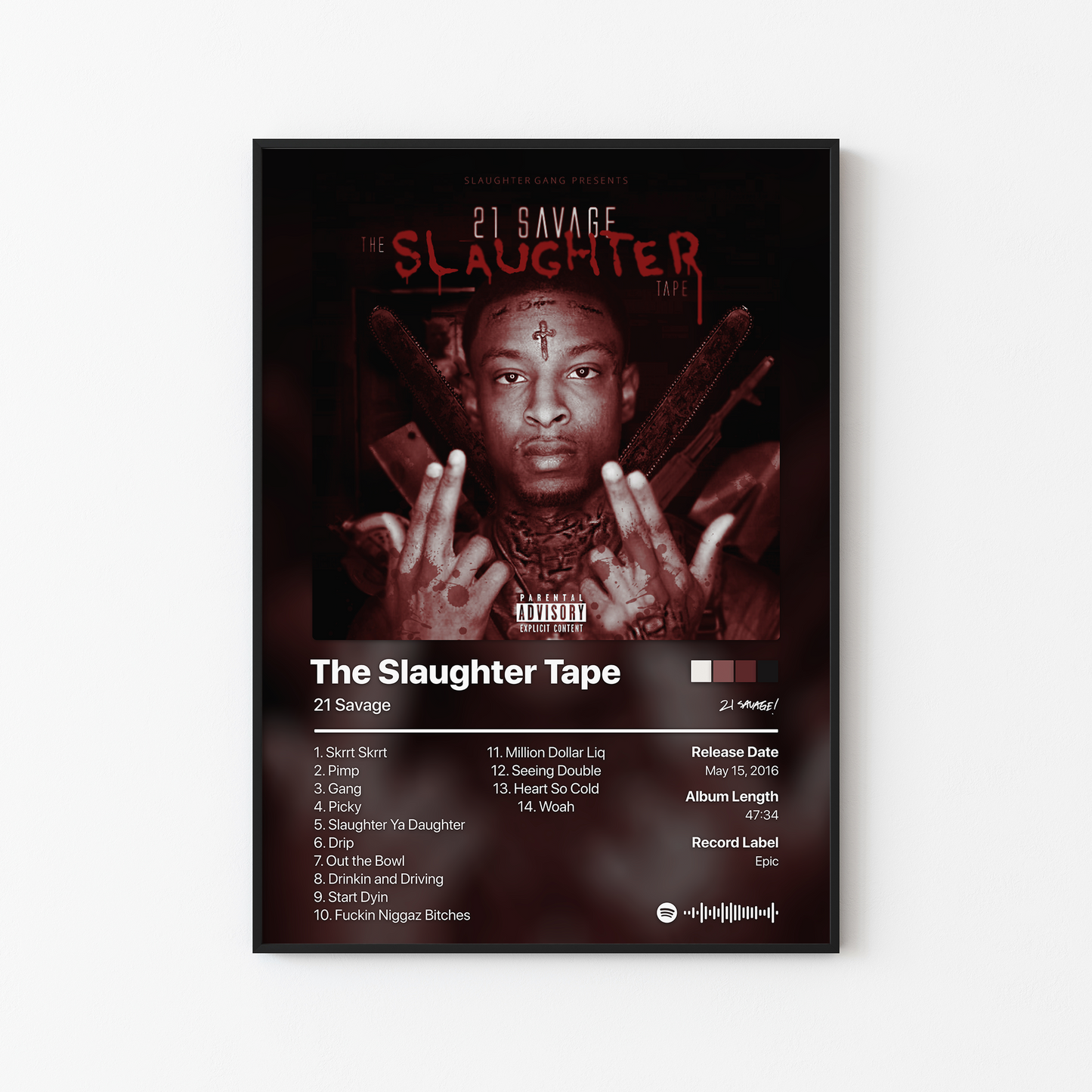 21 Savage The Slaughter Tape Album Poster