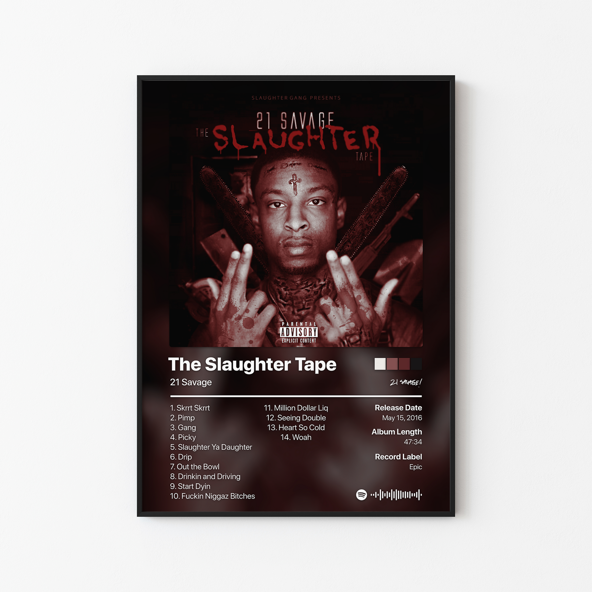 21 Savage The Slaughter Tape Album Poster