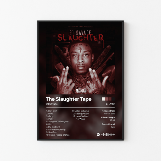 21 Savage The Slaughter Tape Album Poster