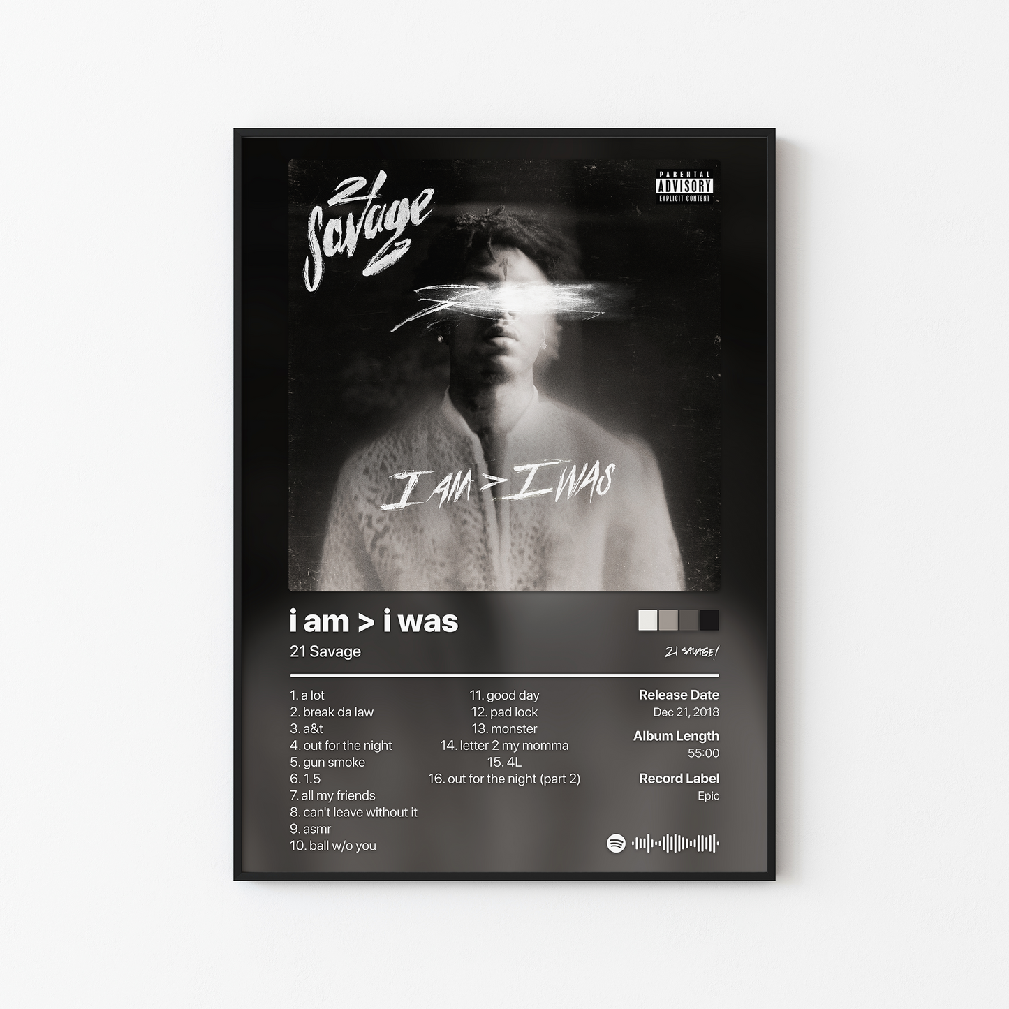 21 Savage i am greater than i was Album Poster