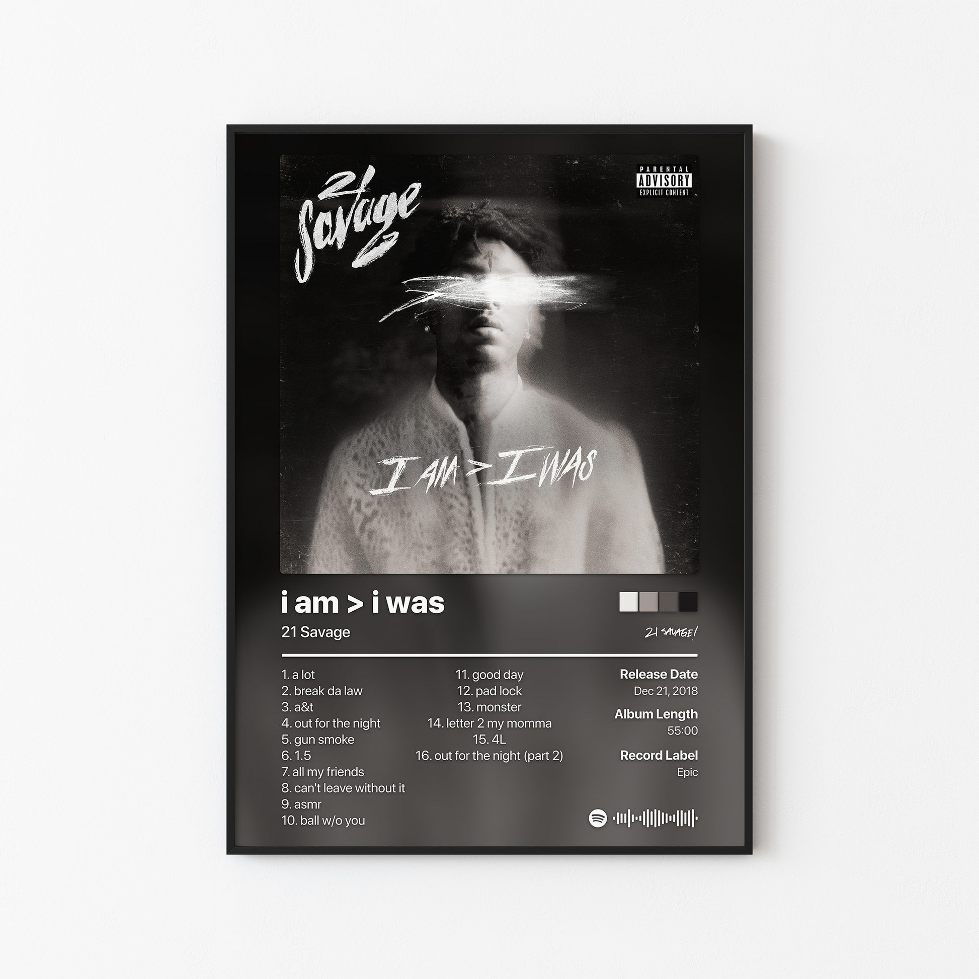 21 Savage i am greater than i was Album Poster