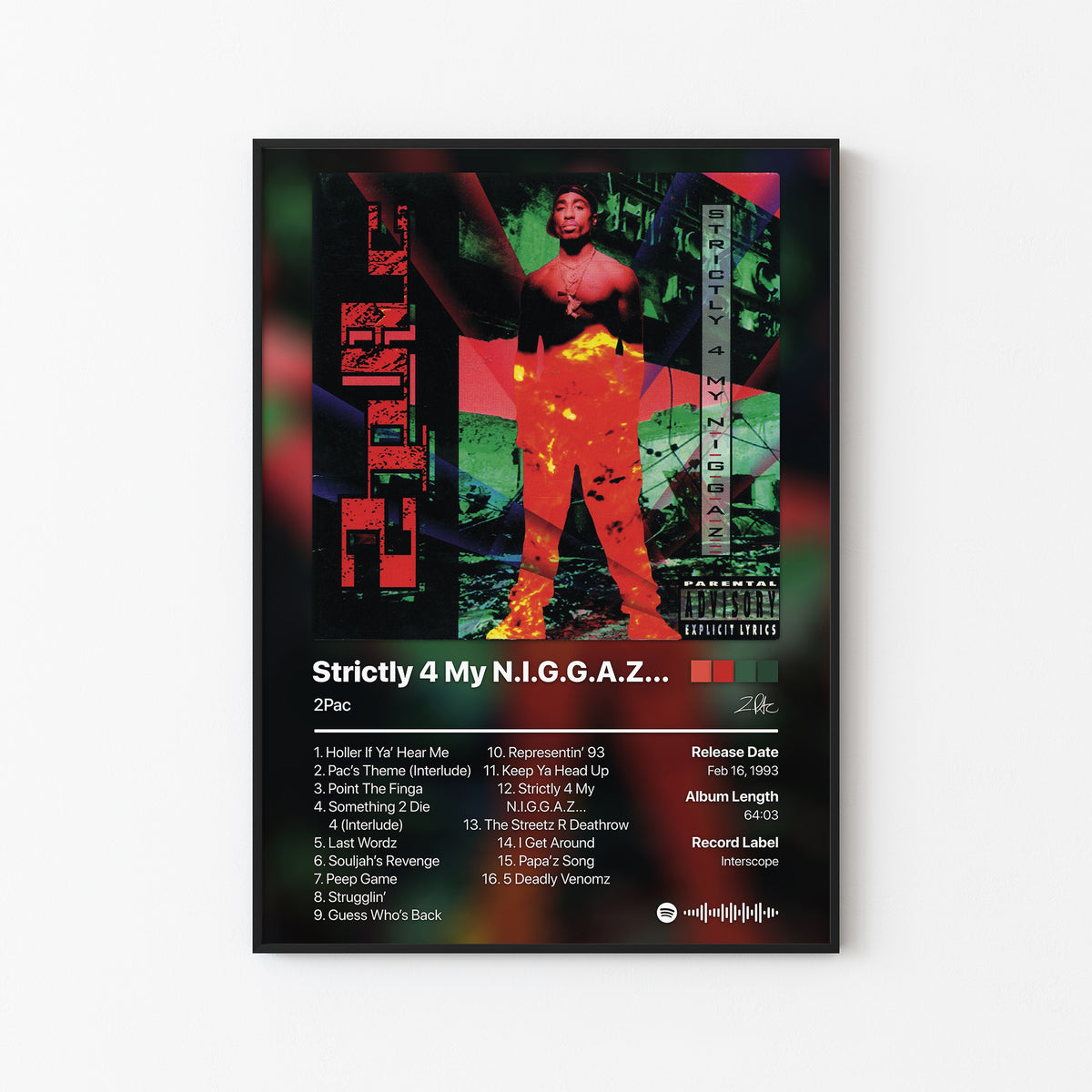 2Pac Strictly 4 My N.I.G.G.A.Z Album Poster