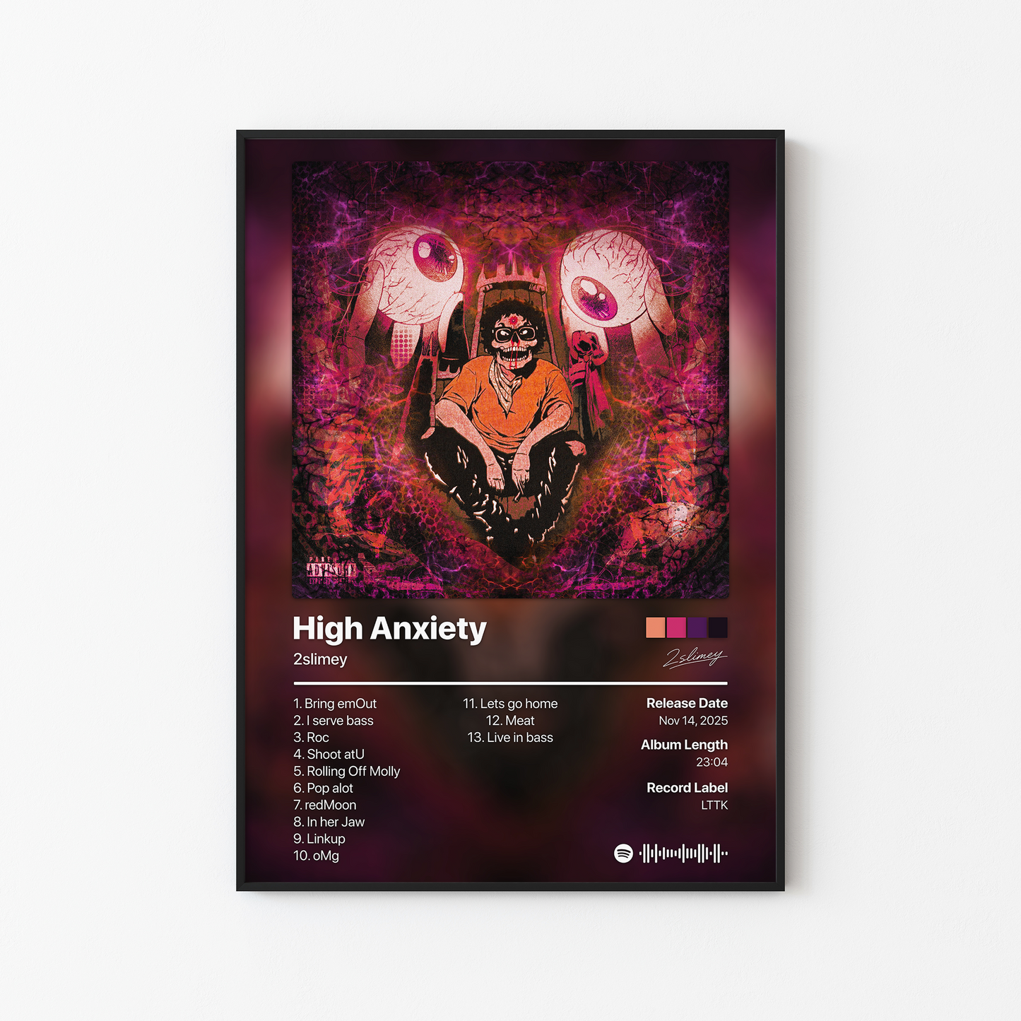 2slimey High Anxiety Album Poster