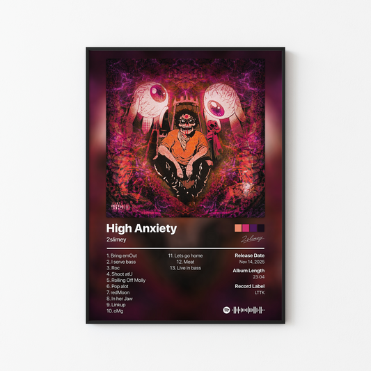 2slimey High Anxiety Album Poster