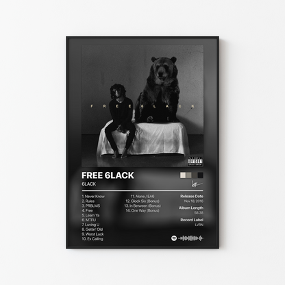 6LACK FREE 6LACK Album Poster