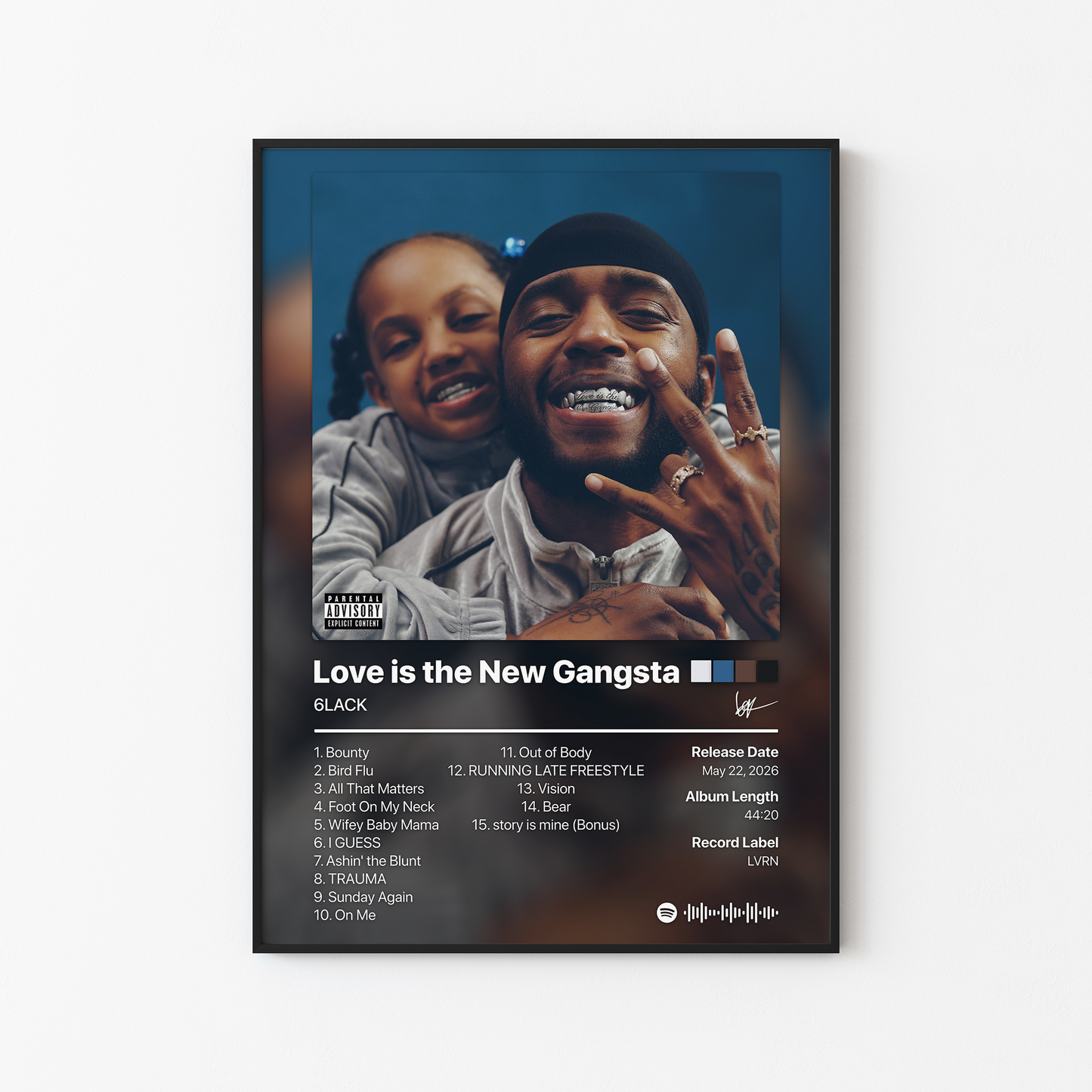 6LACK Love is the New Gangsta Album Poster