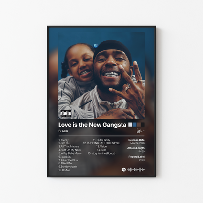 6LACK Love is the New Gangsta Album Poster