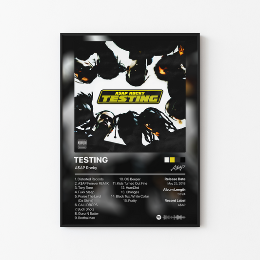 ASAP Rocky TESTING Album Poster