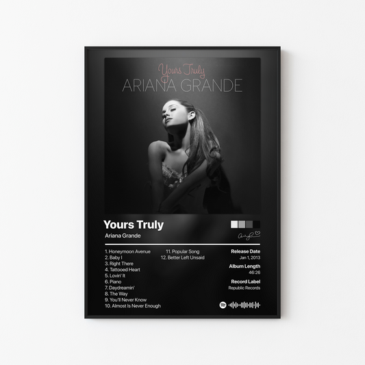 Ariana Grande Yours Truly Album Poster