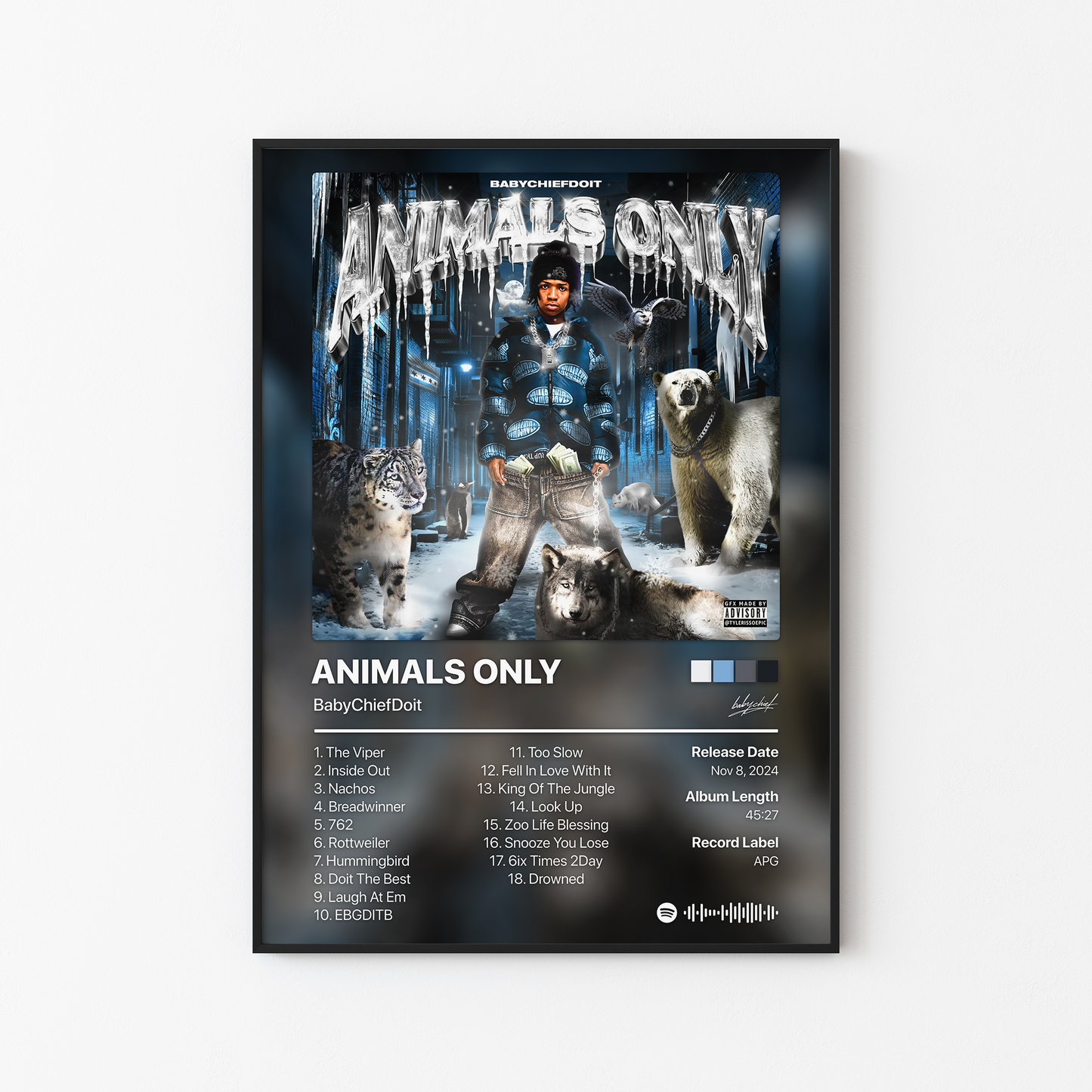 BabyChiefDoit ANIMALS ONLY (ICE COLD) Album Poster