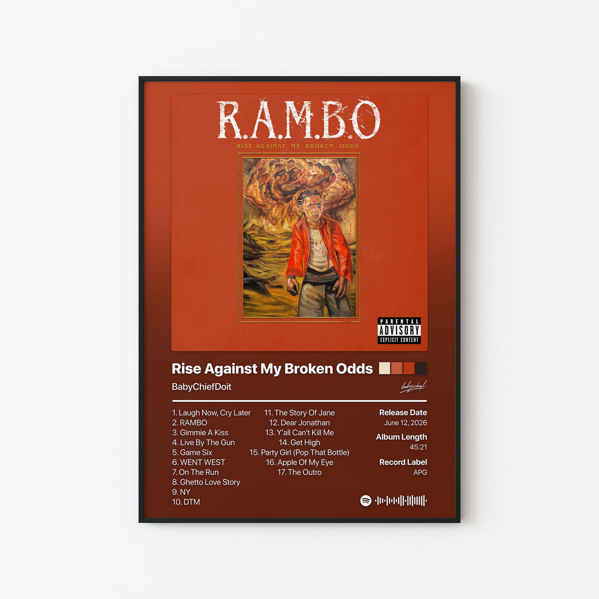 BabyChiefDoit Rise Against My Broken Odds Album Poster