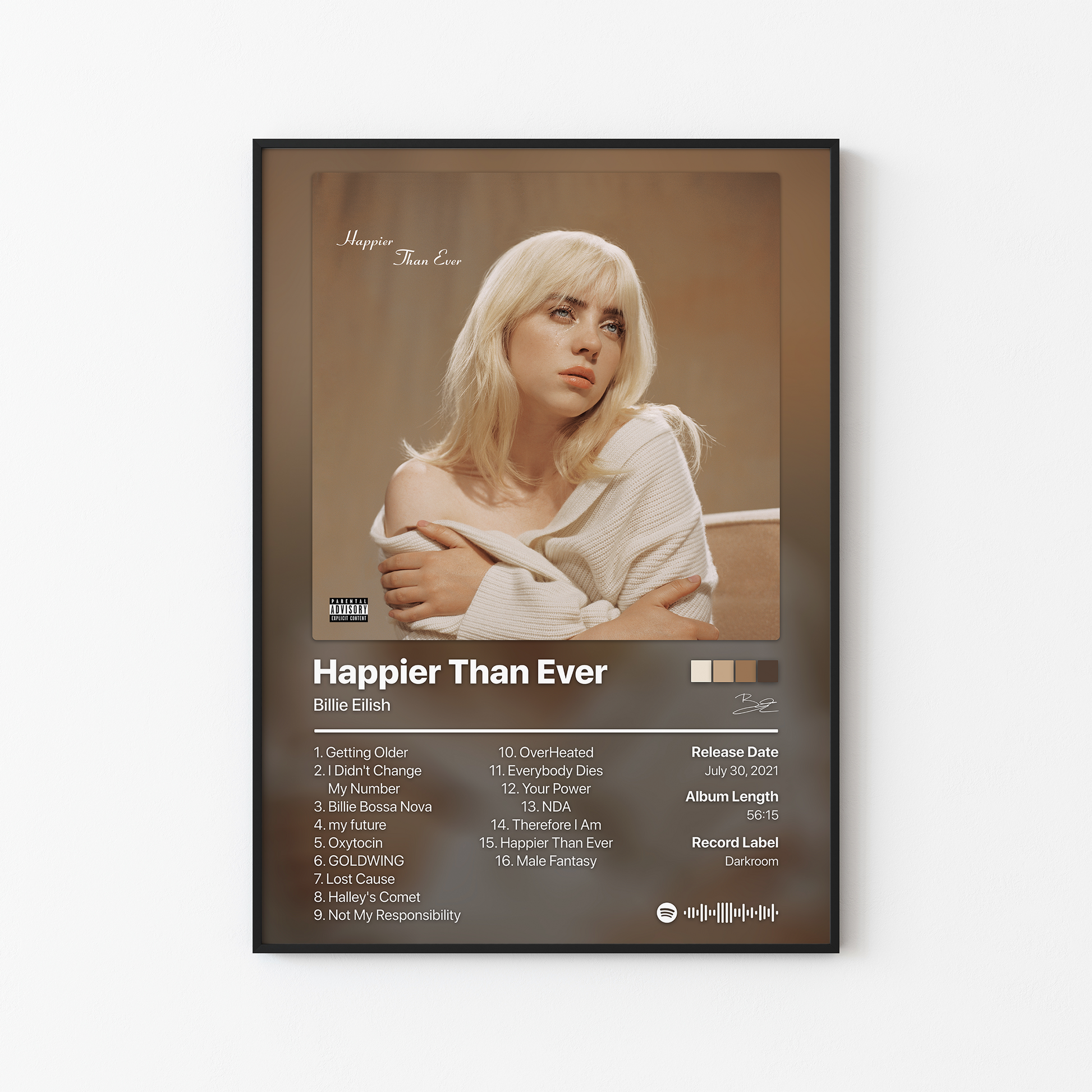 Billie Eilish Happier Than Ever Album Poster