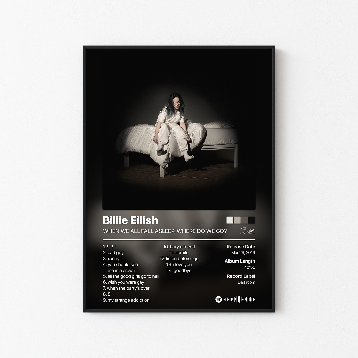 Billie Eilish WHEN WE ALL FALL ASLEEP, WHERE DO WE GO? Album Poster