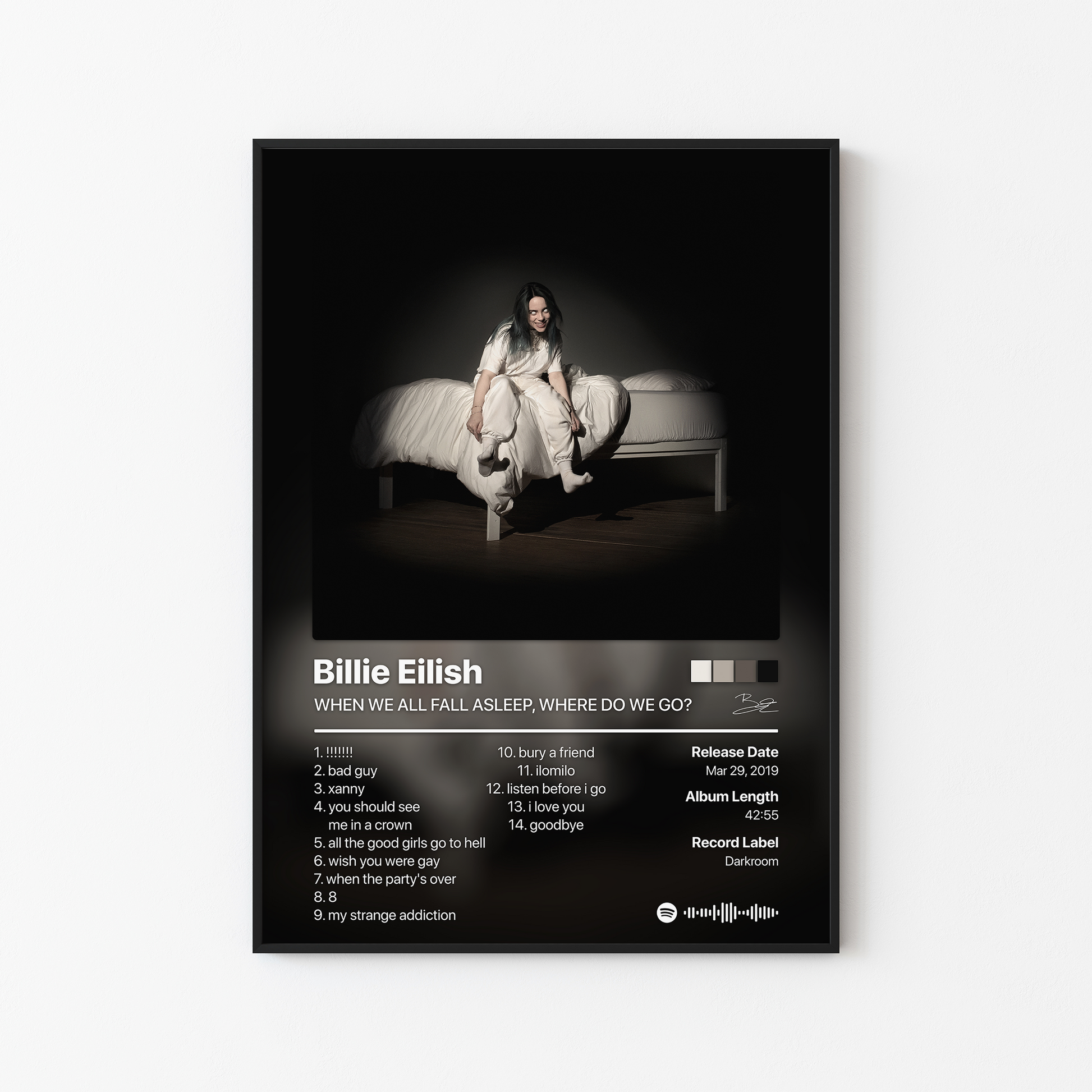 Billie Eilish WHEN WE ALL FALL ASLEEP, WHERE DO WE GO? Album Poster