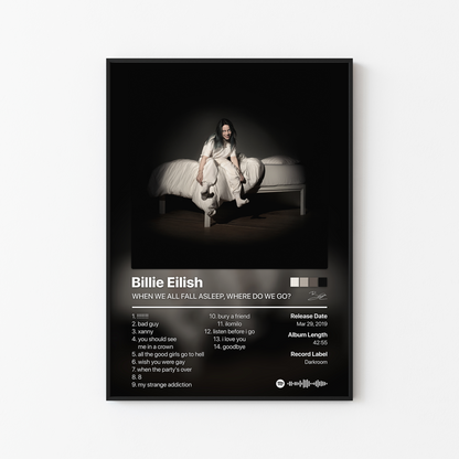 Billie Eilish WHEN WE ALL FALL ASLEEP, WHERE DO WE GO? Album Poster