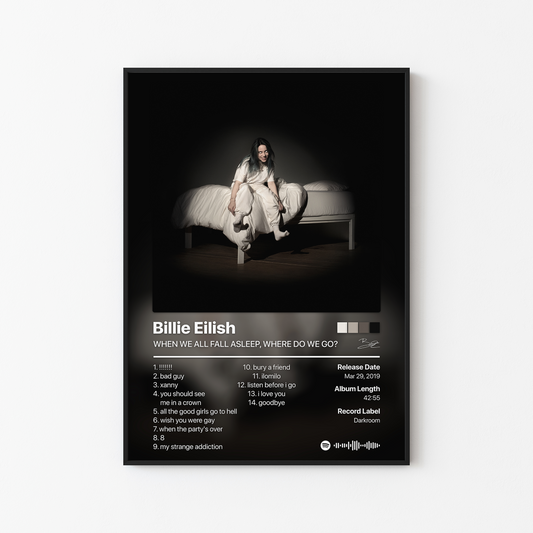 Billie Eilish WHEN WE ALL FALL ASLEEP, WHERE DO WE GO? Album Poster