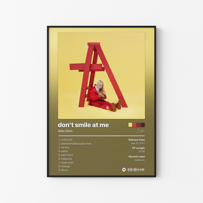 Billie Eilish don't smile at me Album Poster