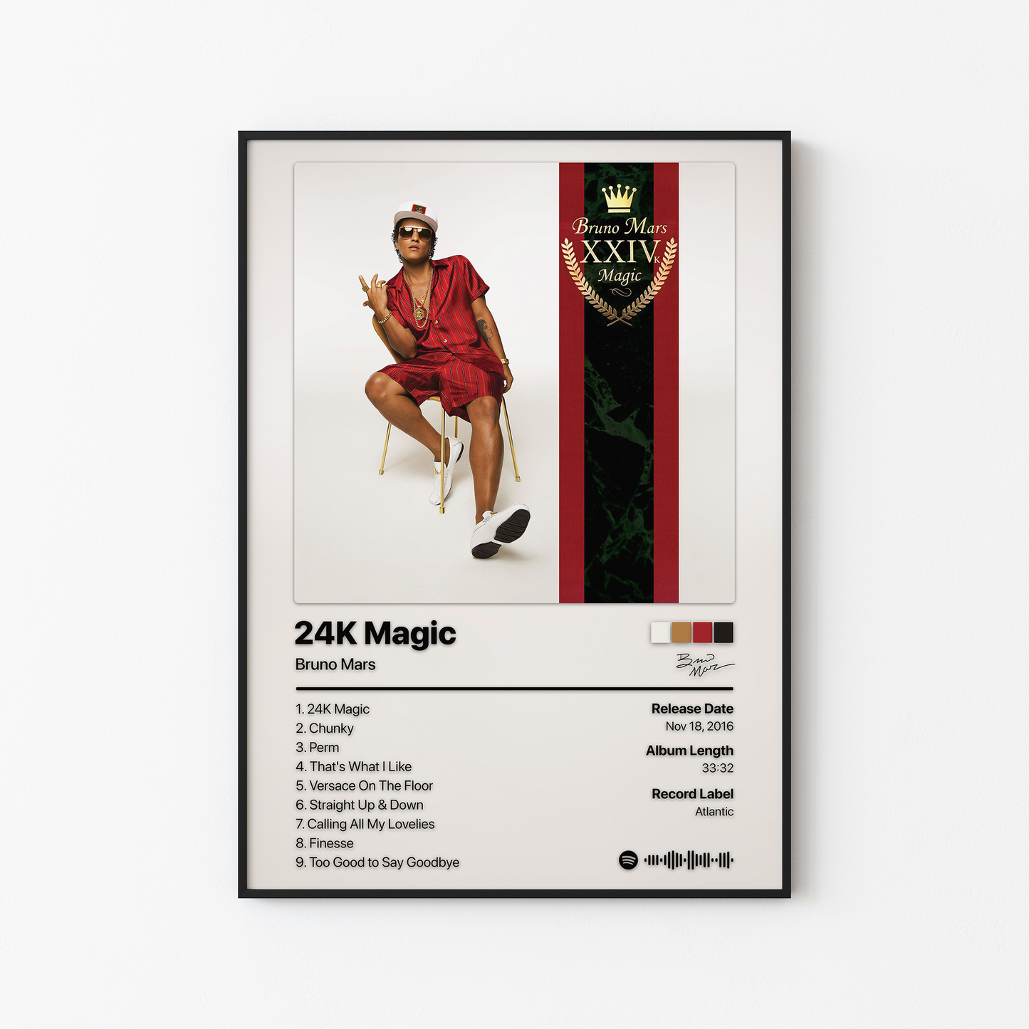 Bruno Mars 24K Magic Album Poster