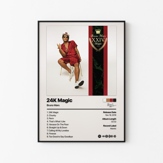 Bruno Mars 24K Magic Album Poster