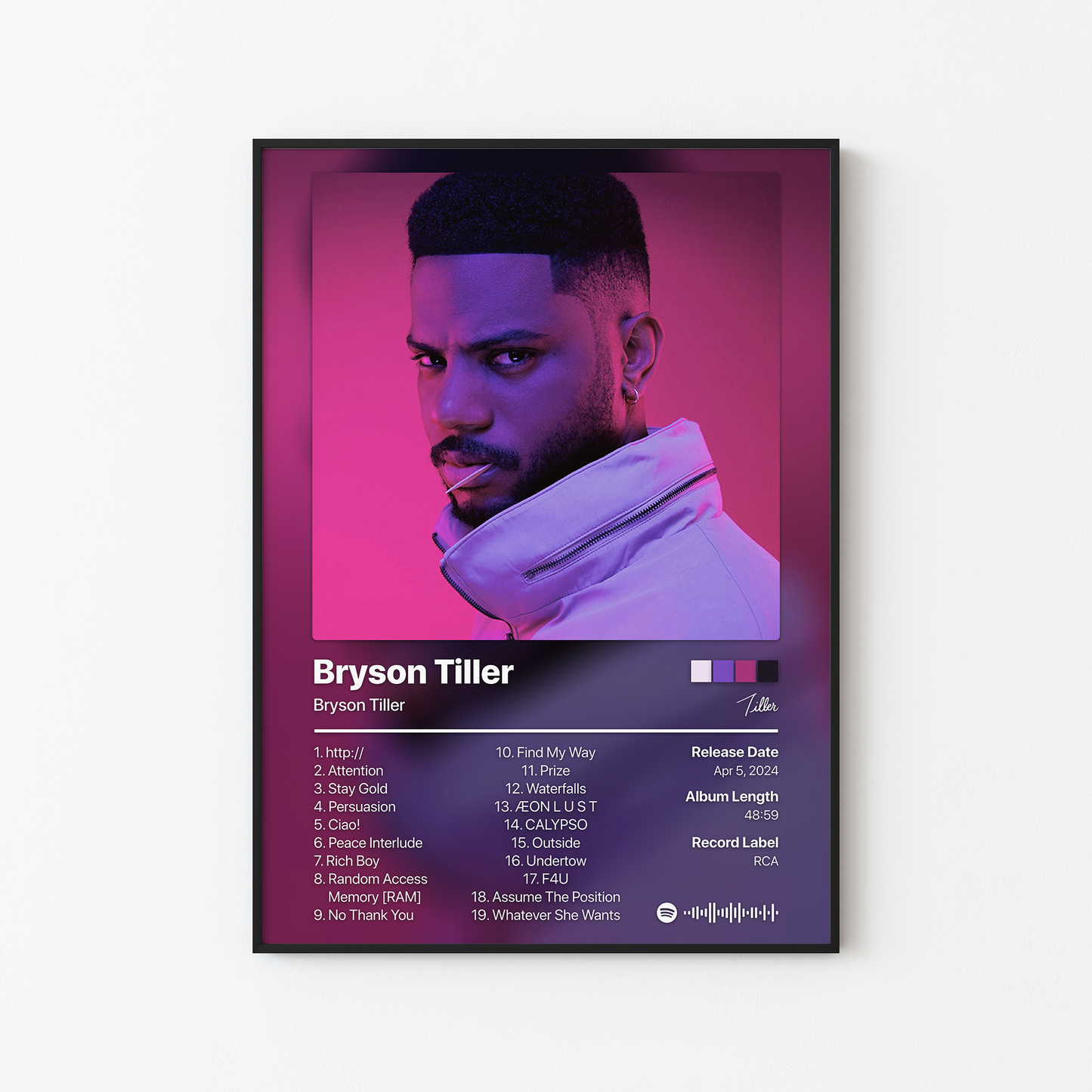 Bryson Tiller Self Titled Album Poster