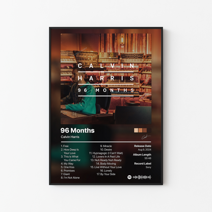 Calvin Harris 96 Months Album Poster