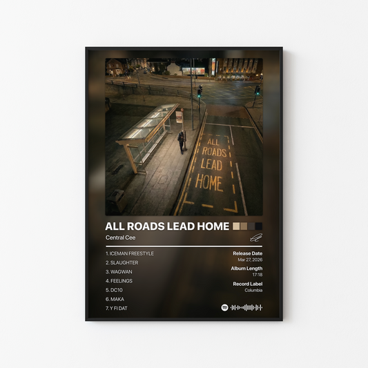 Central Cee ALL ROADS LEAD HOME Album Poster