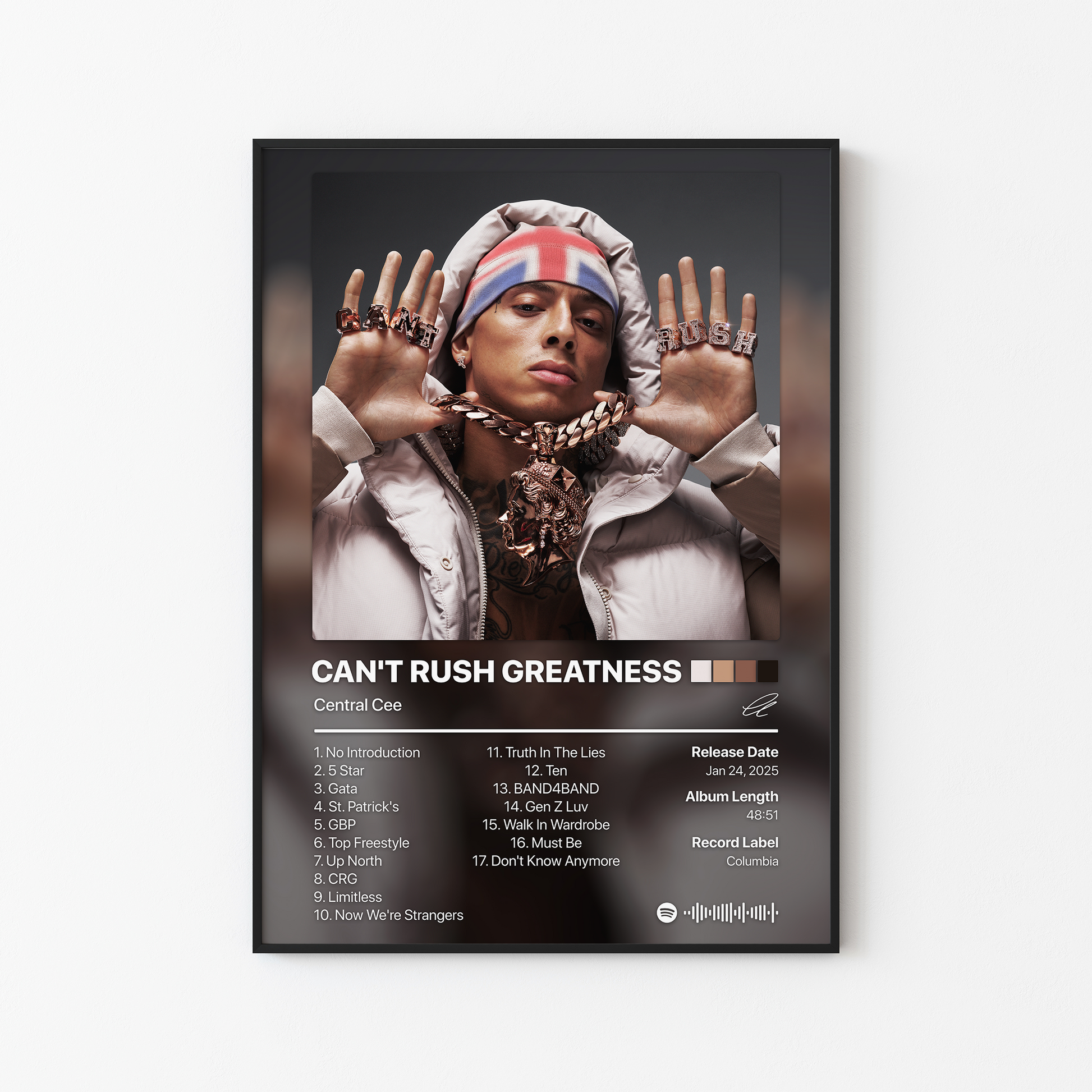 Central Cee CAN'T RUSH GREATNESS Album Poster
