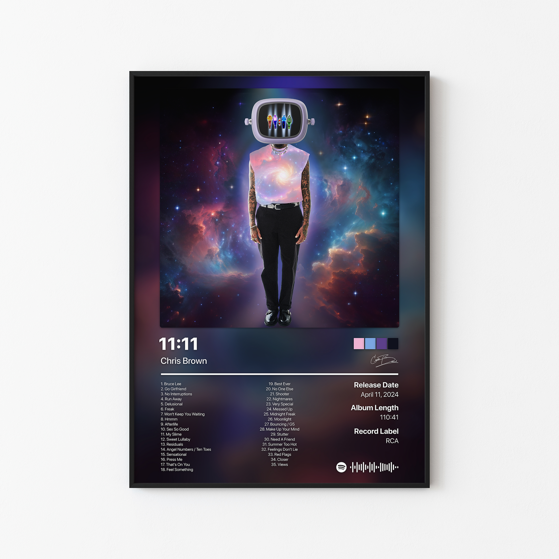 Chris Brown 1 1 1 1 (Deluxe) Album Poster