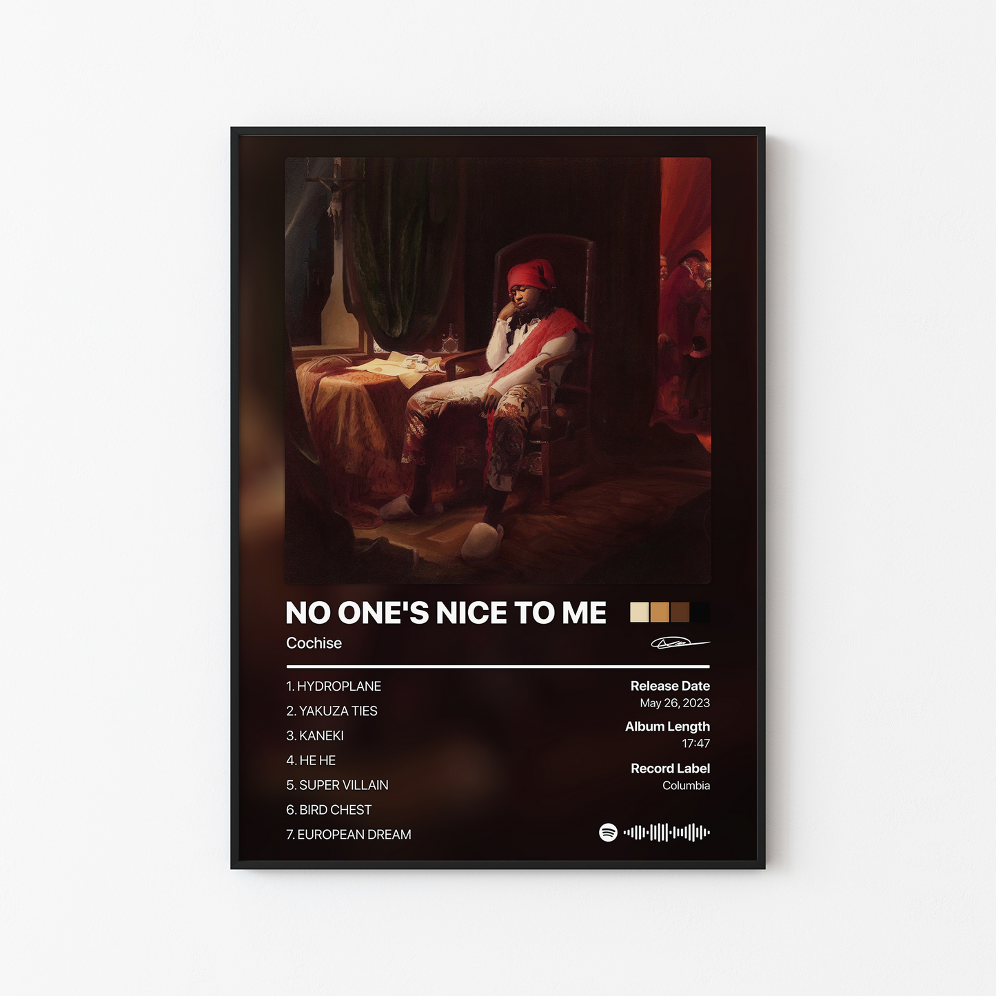 Cochise NO ONE'S NICE TO ME Album Poster