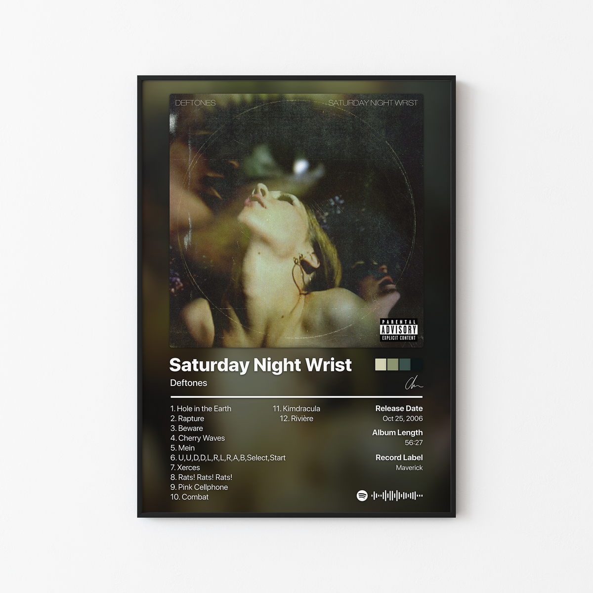 Deftones Saturday Night Wrist Album Poster