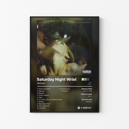 Deftones Saturday Night Wrist Album Poster
