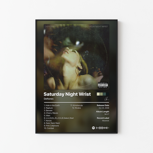 Deftones Saturday Night Wrist Album Poster