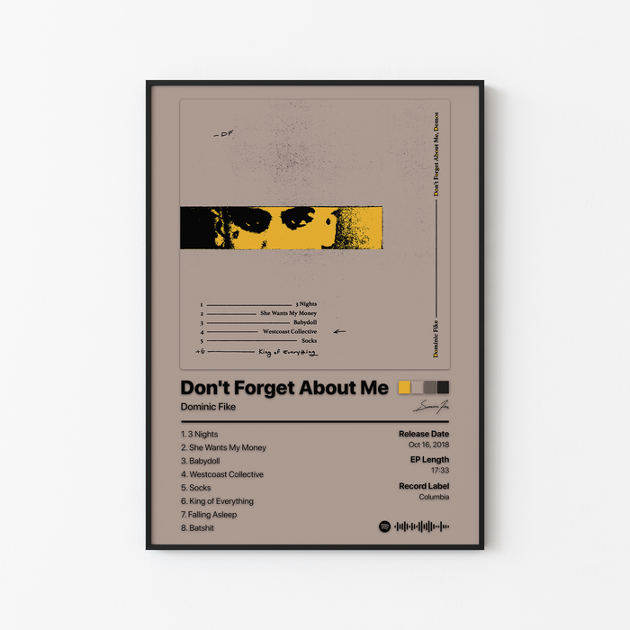 Dominic Fike Don't Forget About Me, Demos Album Poster