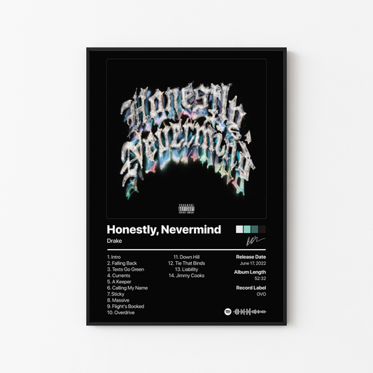 Drake Honestly, Nevermind Album Poster