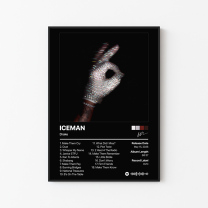 Drake ICEMAN Album Poster