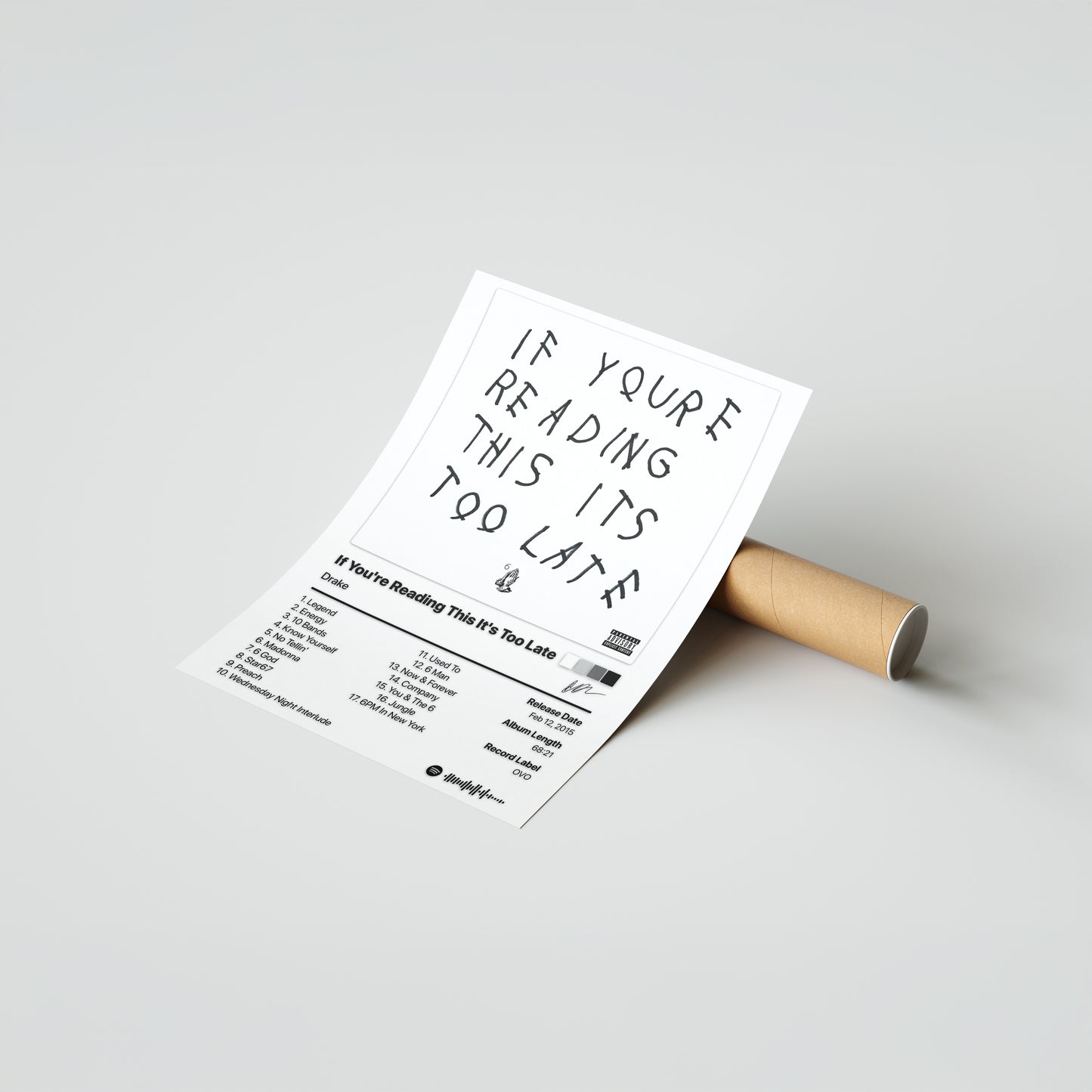 Drake If You're Reading This It's Too Late Album Poster