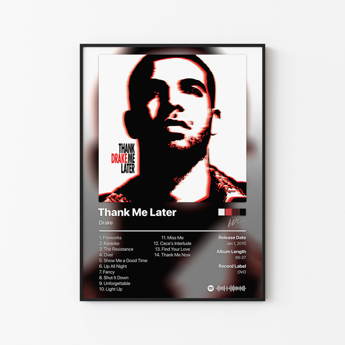 Drake Thank Me Later Album Poster