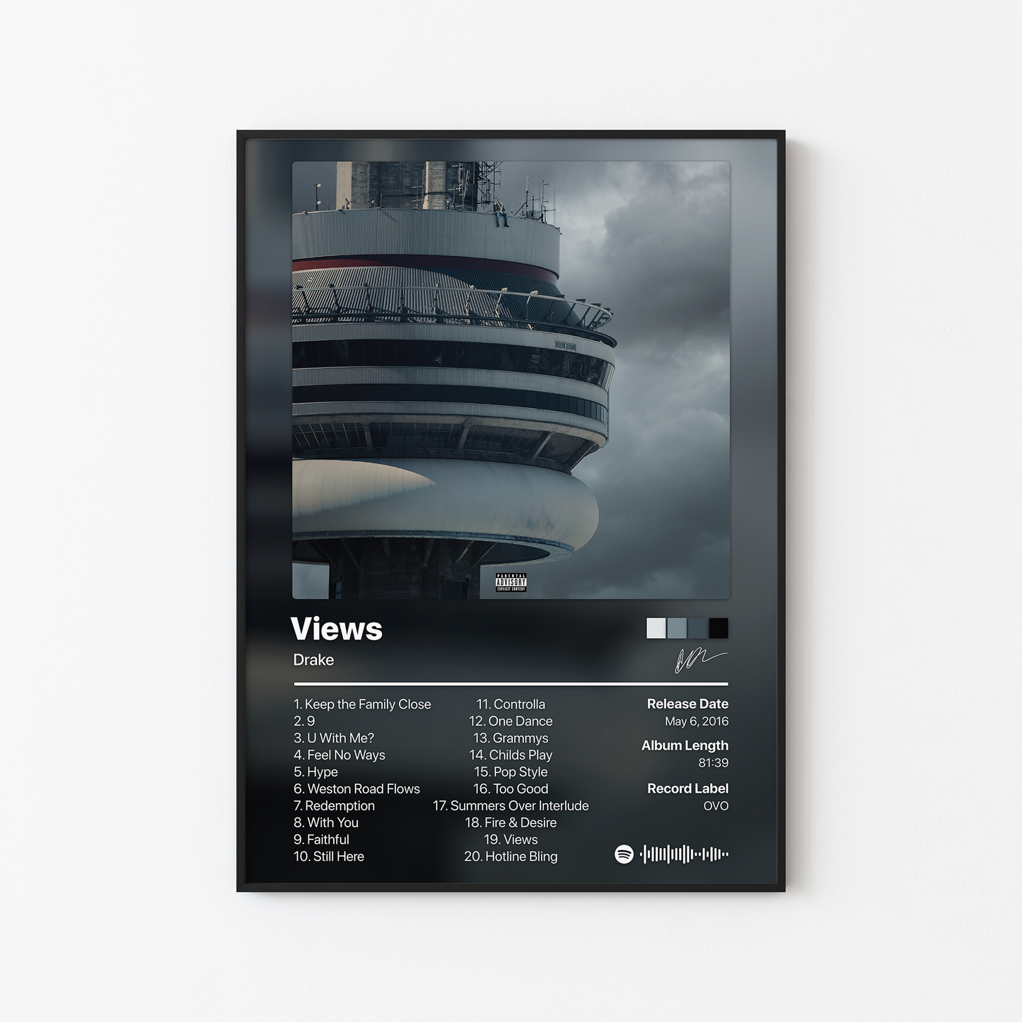 Drake Views Album Poster