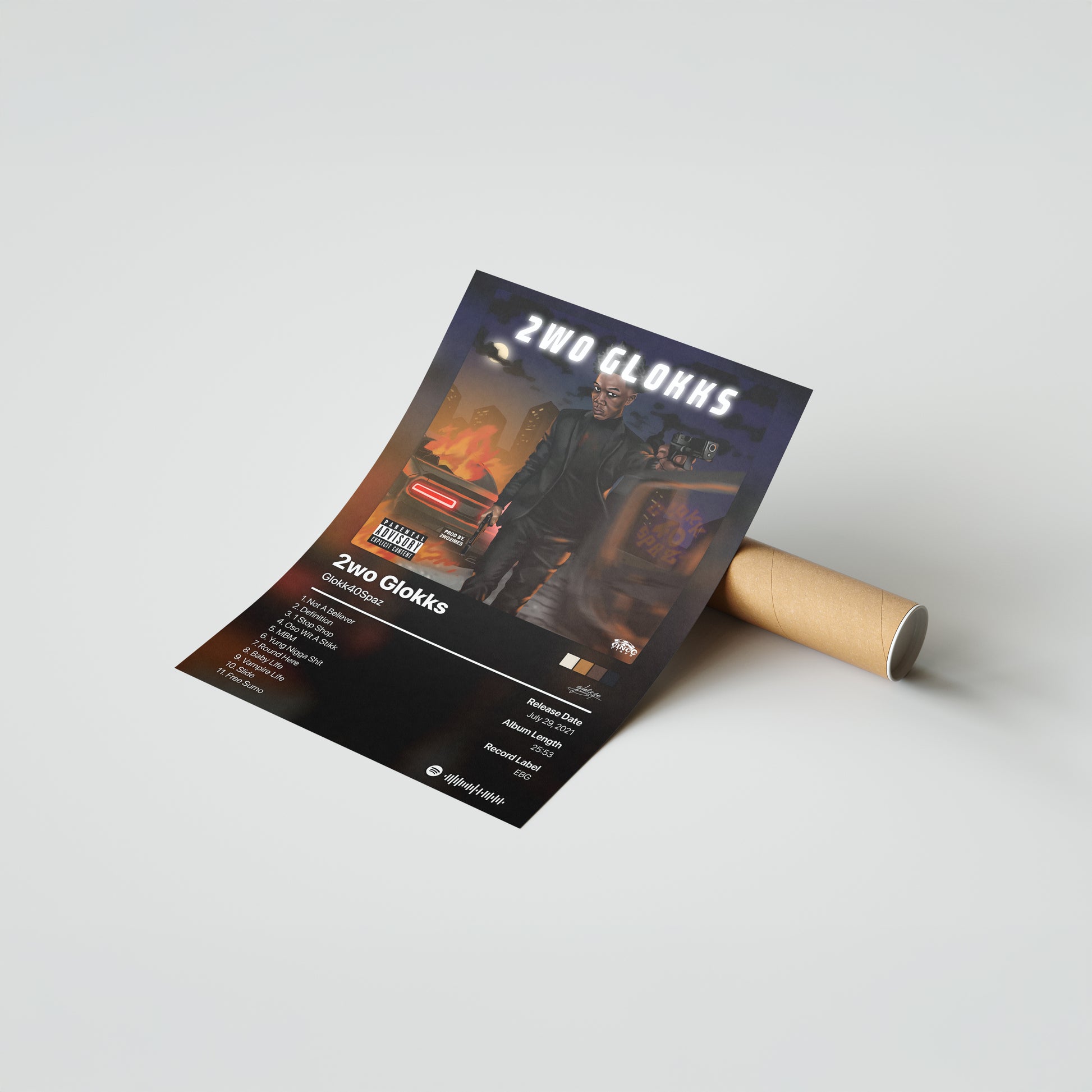 Glokk40Spaz 2wo Glokks Album Poster