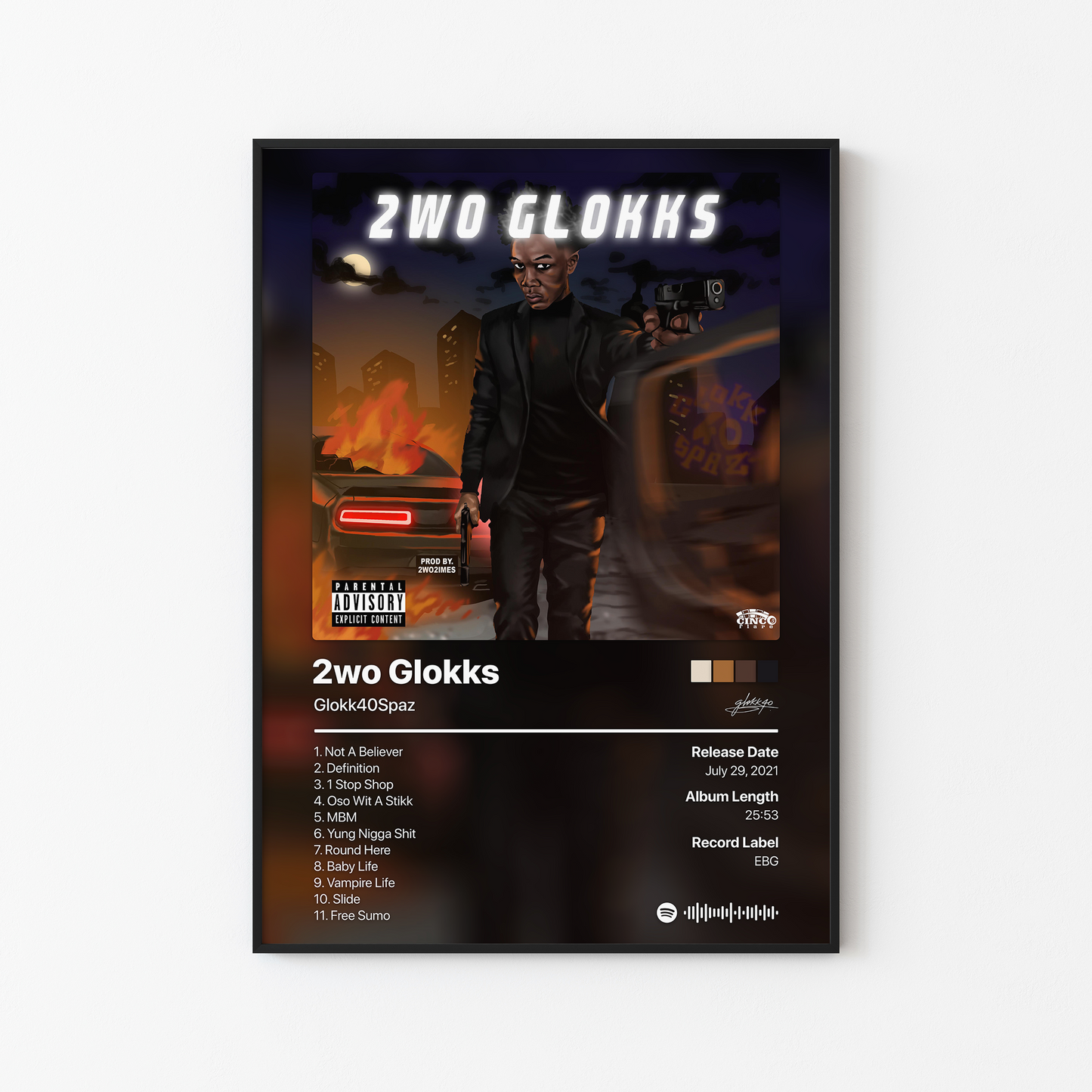 Glokk40Spaz 2wo Glokks Album Poster