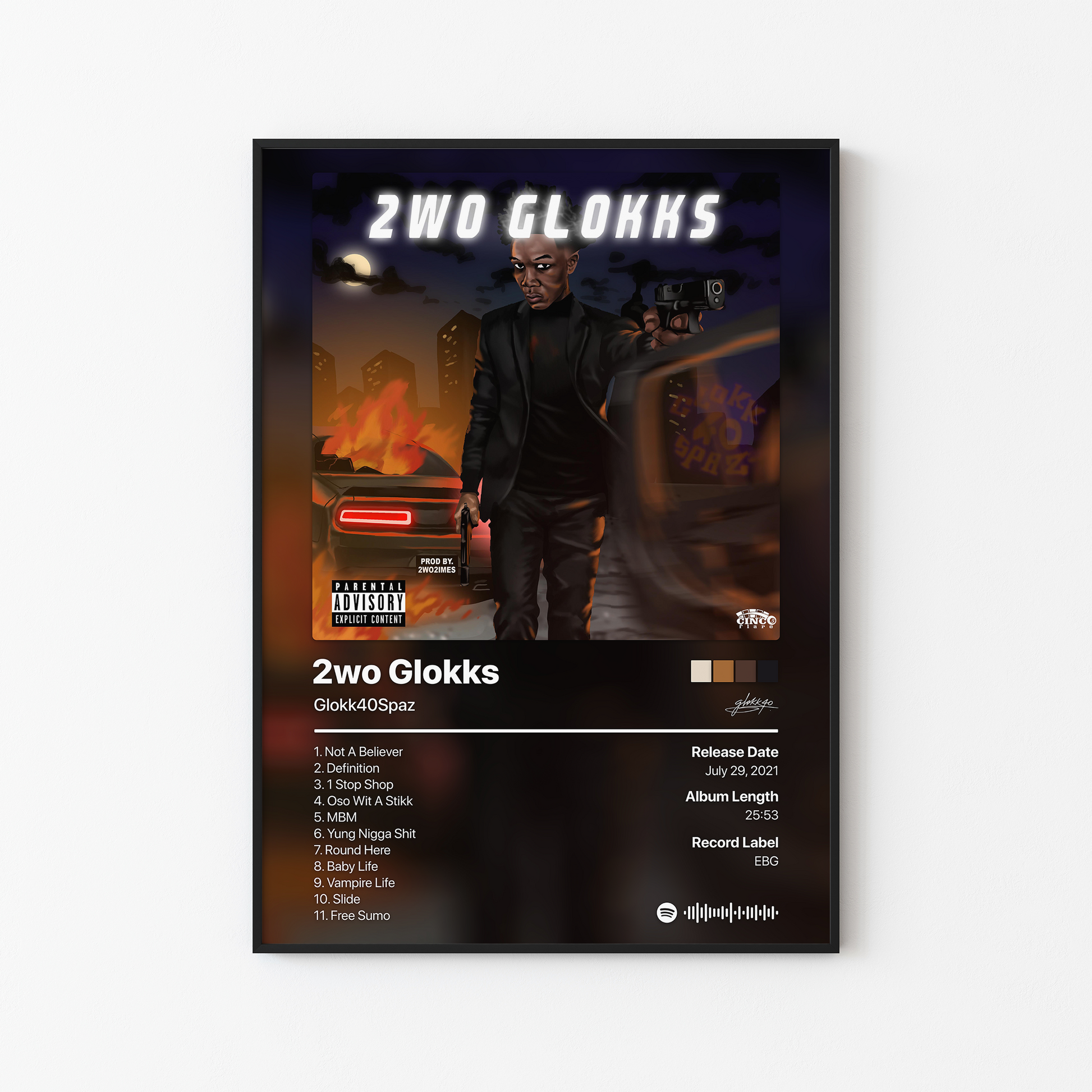 Glokk40Spaz 2wo Glokks Album Poster